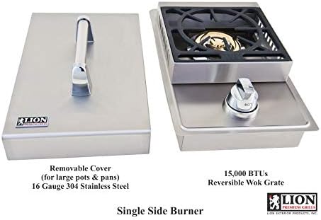 Lion Premium Grills 32-Inch Liquid Propane Grill L75000 with Lion Single Side Burner and Eco Friendly Lion Refrigerator with 5 in 1 BBQ Tool Set Best of Backyard Gourmet Package Deal