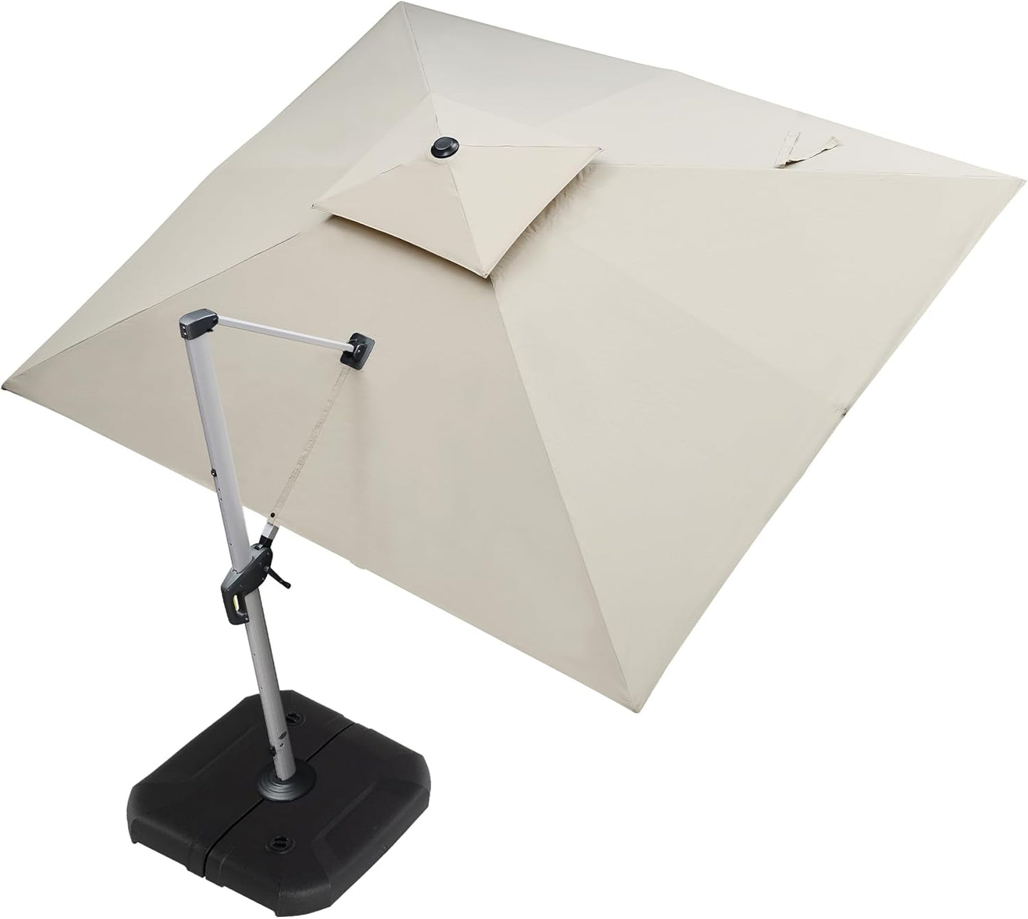 PURPLE LEAF 10ft Patio Umbrella Outdoor Square Large Cantilever Windproof Offset and Heavy Duty Sun Umbrella for Garden Deck Pool, Beige