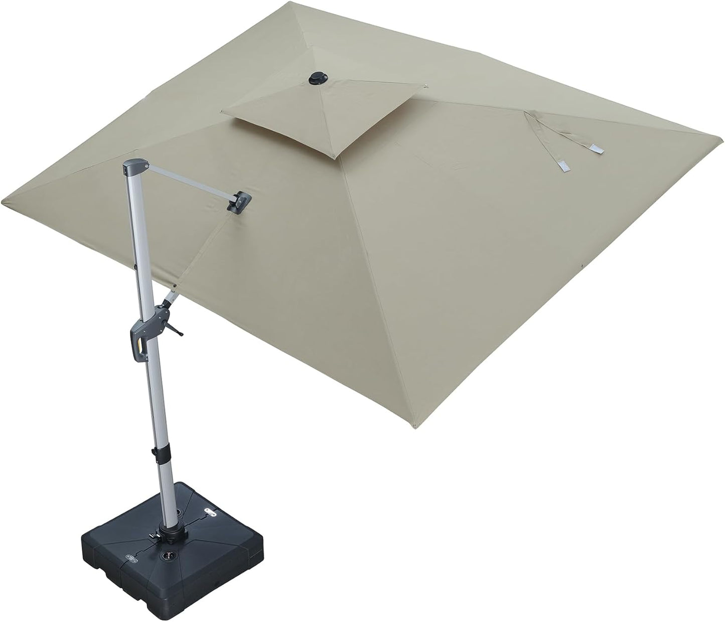 PURPLE LEAF 10ft Patio Umbrella Outdoor Square Large Cantilever Windproof Offset and Heavy Duty Sun Umbrella for Garden Deck Pool, Beige