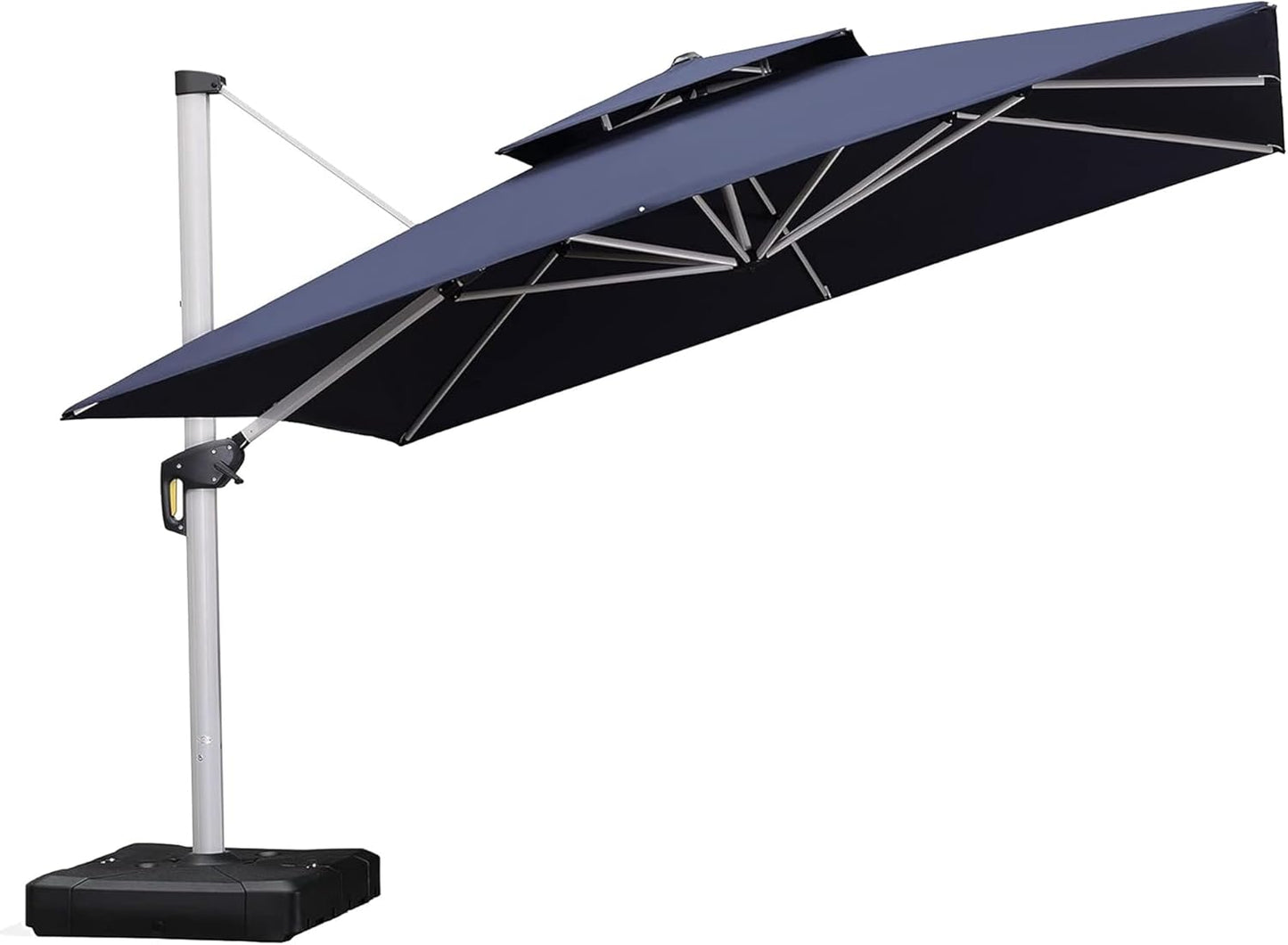 PURPLE LEAF 10ft Patio Umbrella Outdoor Square Large Cantilever Windproof Offset and Heavy Duty Sun Umbrella for Garden Deck Pool, Beige