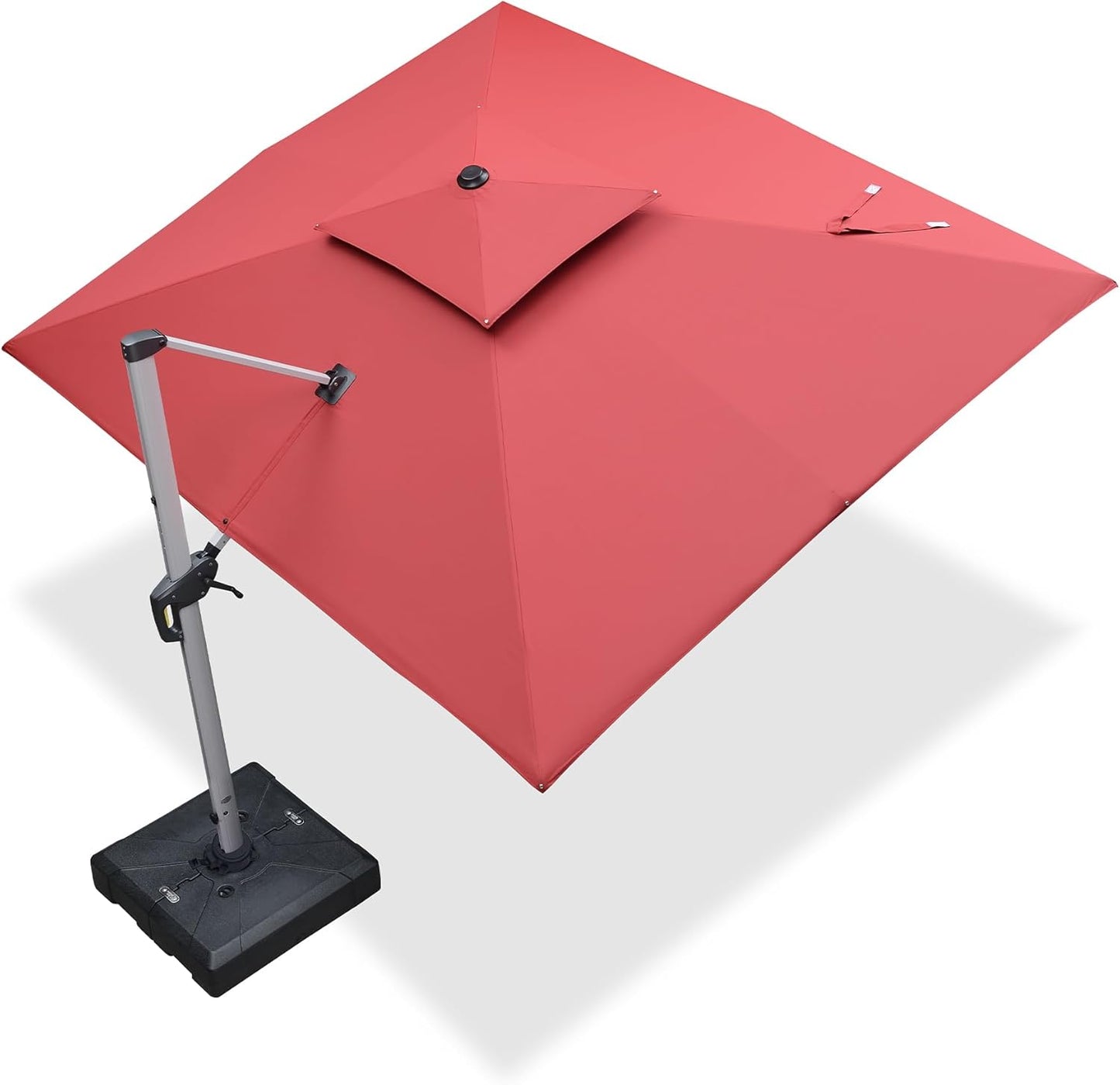 PURPLE LEAF 10ft Patio Umbrella Outdoor Square Large Cantilever Windproof Offset and Heavy Duty Sun Umbrella for Garden Deck Pool, Beige