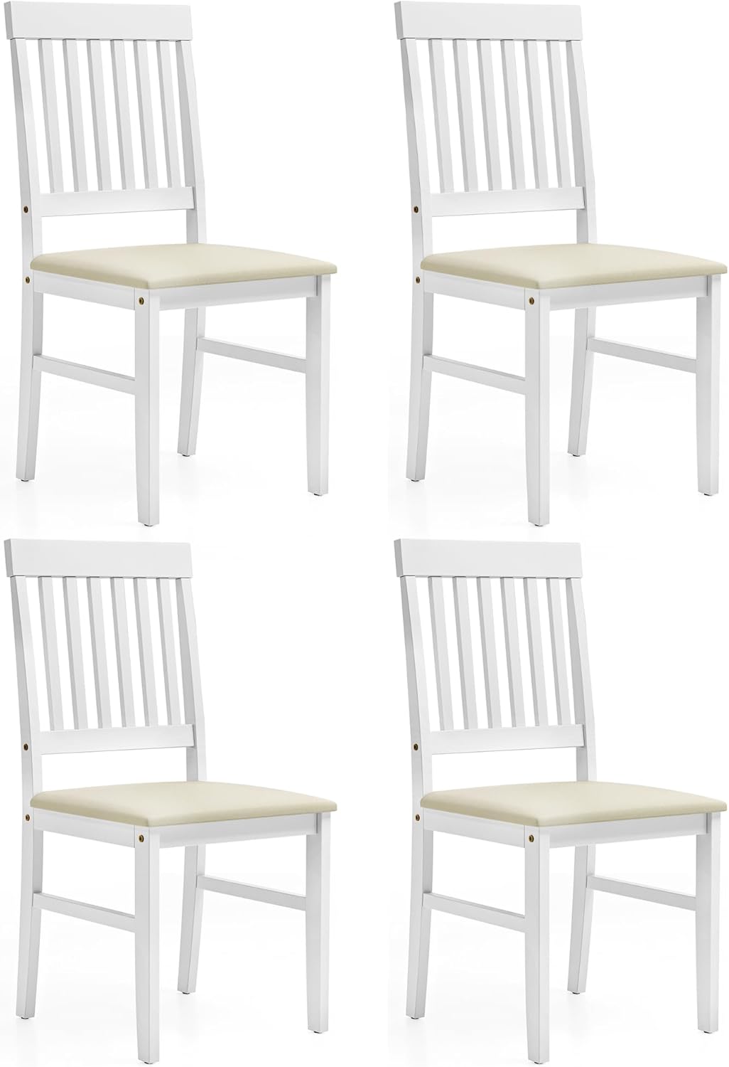 Dining Table Set for 6, Solid Wood Set, Farmhouse Rectangular Kitchen Table and 6 Chairs, 7-Piece Dinette Table Set for Dining Room, Living Room, Home Office, Terrace, Courtyard, Brown