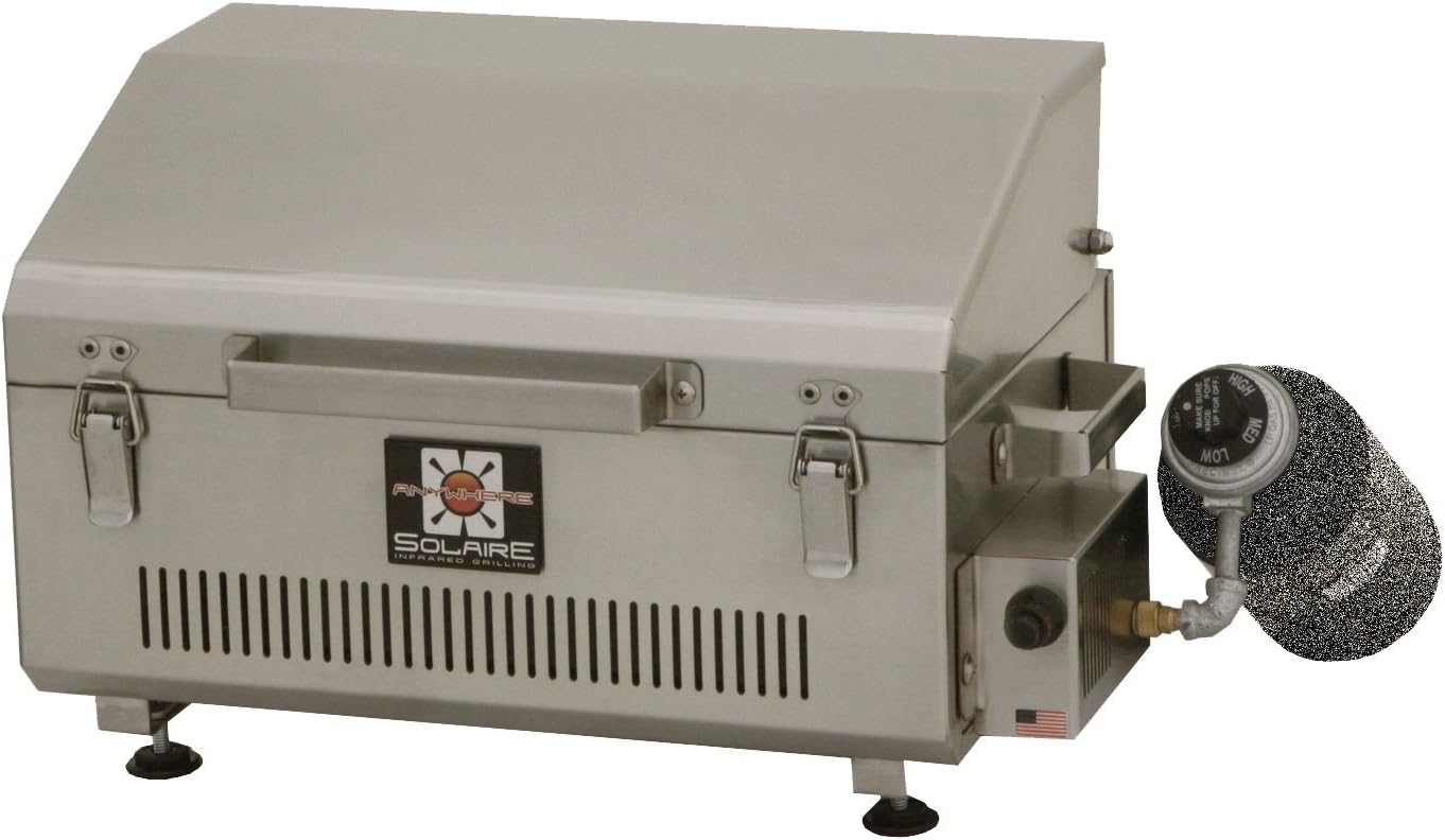 Solaire SOL-IR17BWR Anywhere Portable Infrared Warming Rack Gas Grill, Stainless Steel