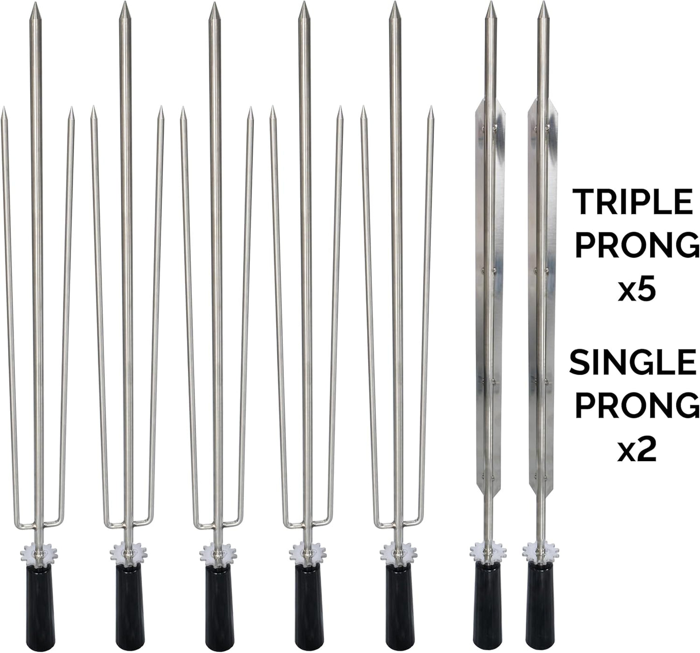 All-in-One Brazilian BBQ Grill - 7 skewers - Churrasco - Multi Rotisserie - Stainless Steel - Portable Wood Fire & Charcoal Gaucho Churrasqueira Chicken Grill