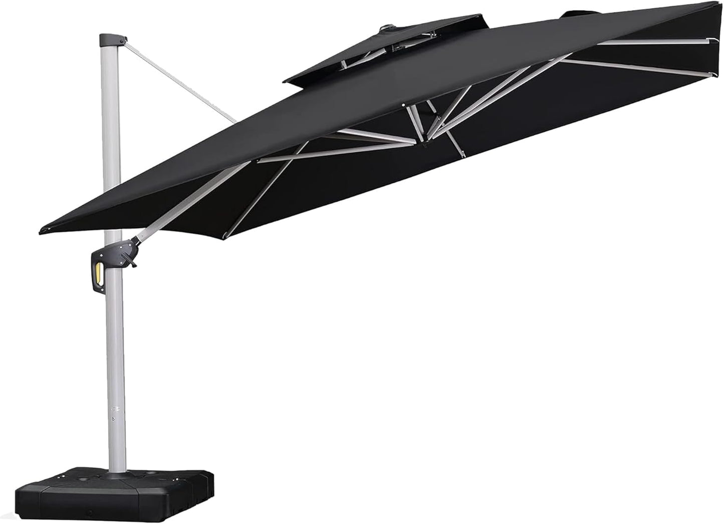 PURPLE LEAF 10ft Patio Umbrella Outdoor Square Large Cantilever Windproof Offset and Heavy Duty Sun Umbrella for Garden Deck Pool, Beige