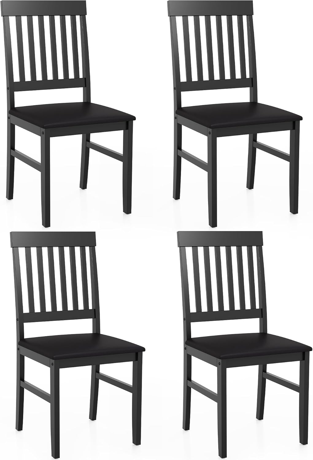 Dining Table Set for 6, Solid Wood Set, Farmhouse Rectangular Kitchen Table and 6 Chairs, 7-Piece Dinette Table Set for Dining Room, Living Room, Home Office, Terrace, Courtyard, Brown
