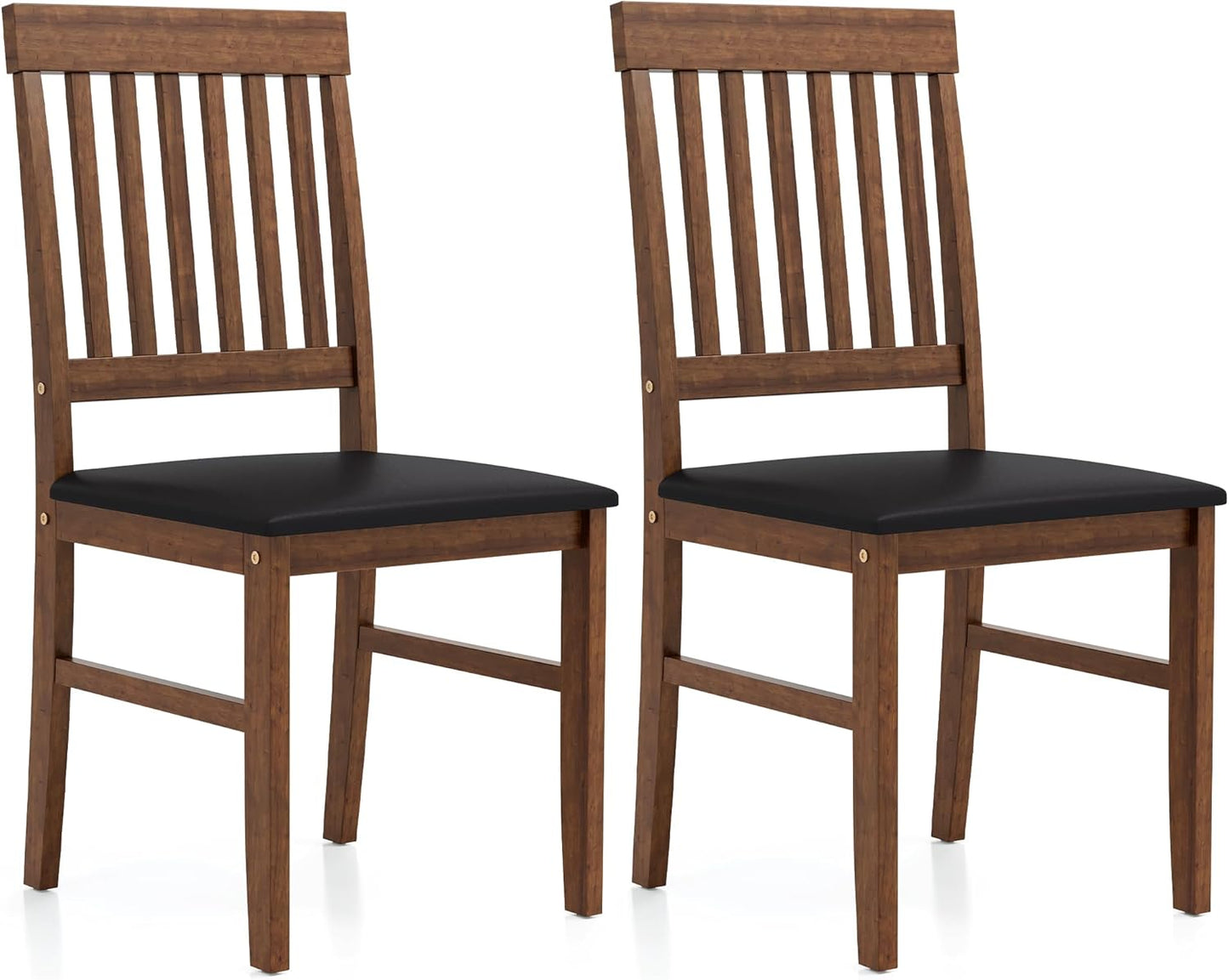 Dining Table Set for 6, Solid Wood Set, Farmhouse Rectangular Kitchen Table and 6 Chairs, 7-Piece Dinette Table Set for Dining Room, Living Room, Home Office, Terrace, Courtyard, Brown